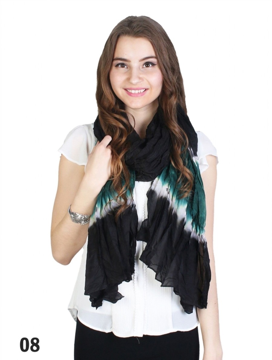 Accessories Sheer-essentials Gloves & Scarfs | Tie Dye Two Tone Chiffon Scarf