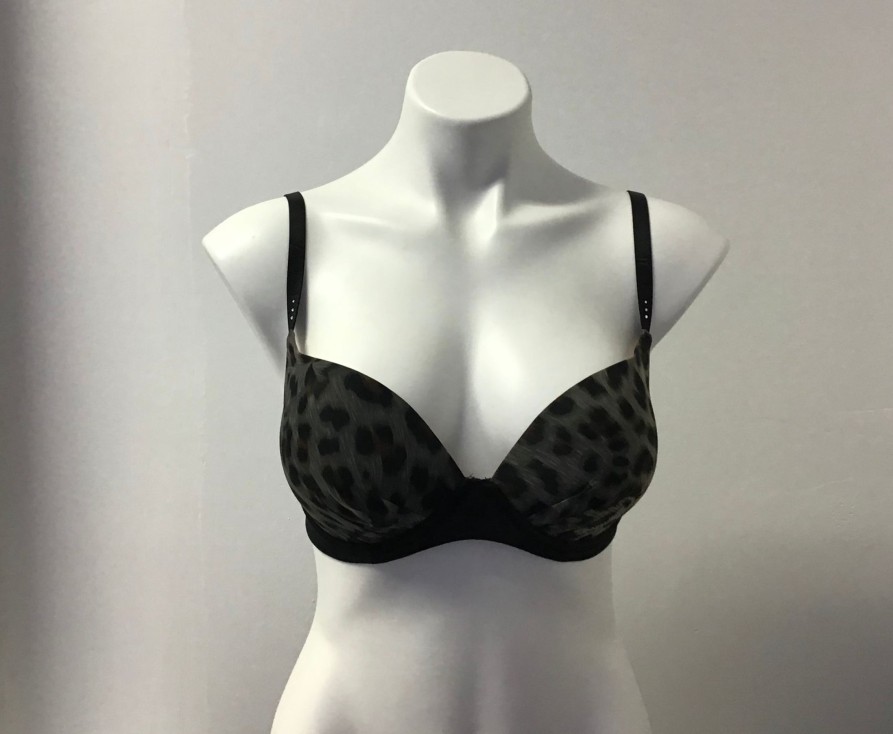 Lingerie & Intimates Sheer-essentials Push Up | Omb Pushup Plunge - Leopard Print