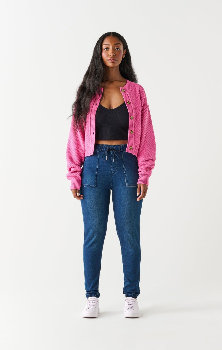 Clothing Sheer-essentials Pants | Dex High Rise Knit Denim Jogger