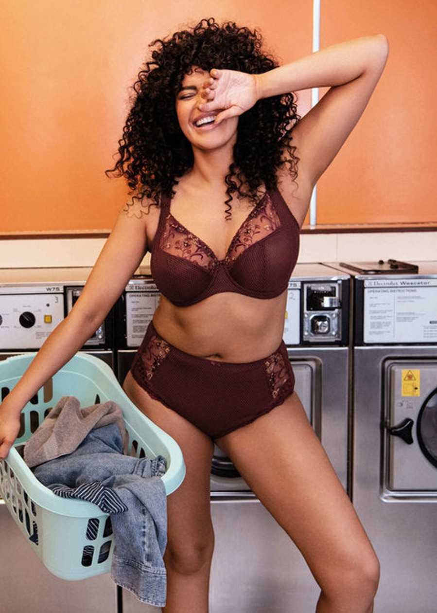 Lingerie & Intimates Sheer-essentials Racer Back | Charley Plunge Bra - Aubergine