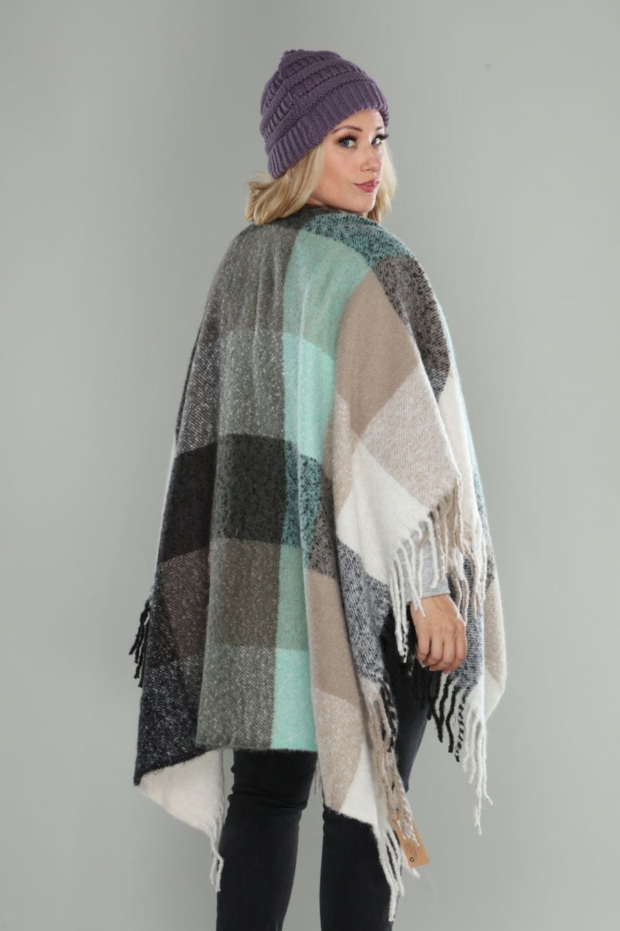 Clothing Sheer-essentials Vests, Wraps & Ponchos | Colour Block Cape