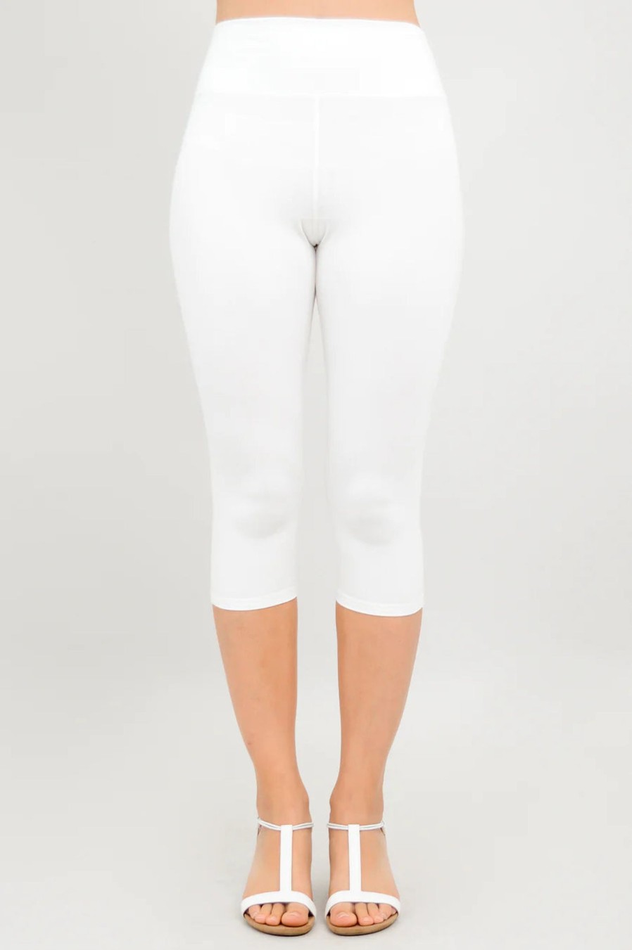 Clothing Sheer-essentials Leggings | Blue Sky Riley Bamboo Capri - White