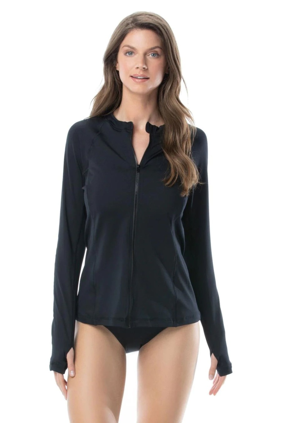 Clothing Sheer-essentials Active Wear | Long Sleeve Swim Shirt