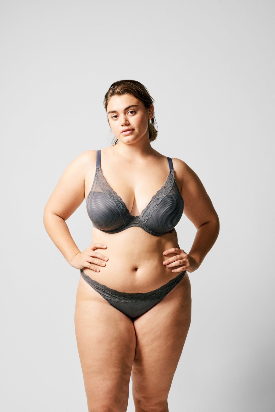 Lingerie & Intimates Sheer-essentials Plunge | Brooklyn Plunge - Smokey Grey - Size B 34