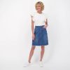 Clothing Sheer-essentials Plus Size | Blue Hearts Denim Short Skirt