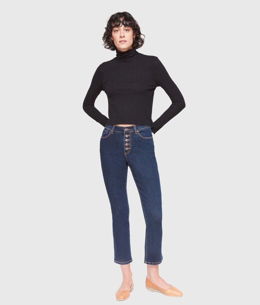 Clothing Sheer-essentials Jeans | Hanna Cigarette Jean - Dark Rinse Blue