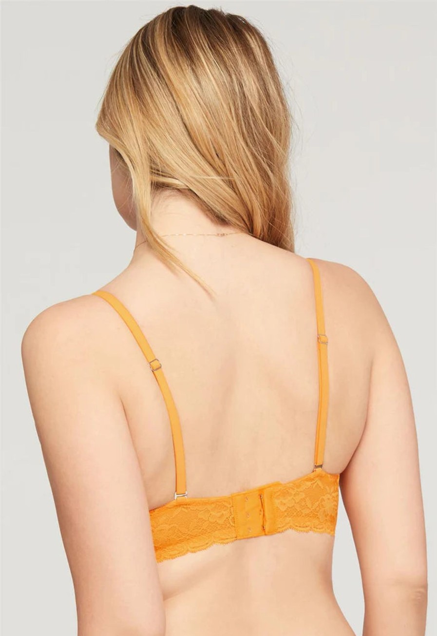 Lingerie & Intimates Sheer-essentials Racer Back | Montelle Cup Sized Wire-Free Bralette - Mango Sorbet