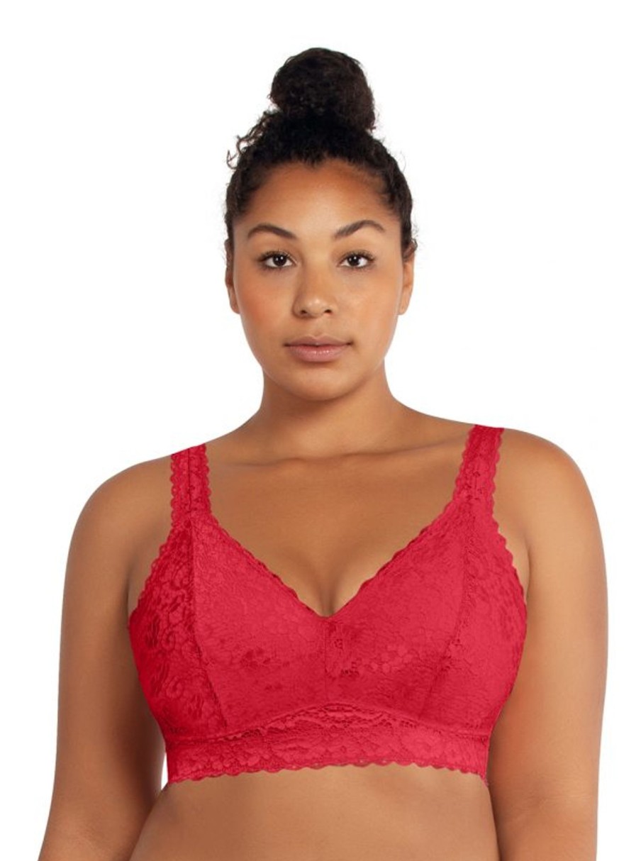 Lingerie & Intimates Sheer-essentials Bralettes | Adriana Lace Bralette - Red