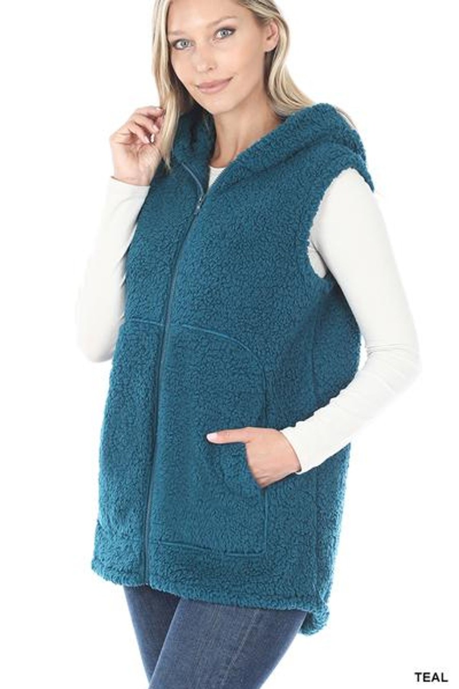 Clothing Sheer-essentials Plus Size | Sherpa Vest