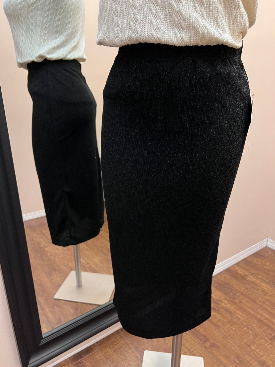 Clothing Sheer-essentials Plus Size | Ladies Textured Ponte Skirt