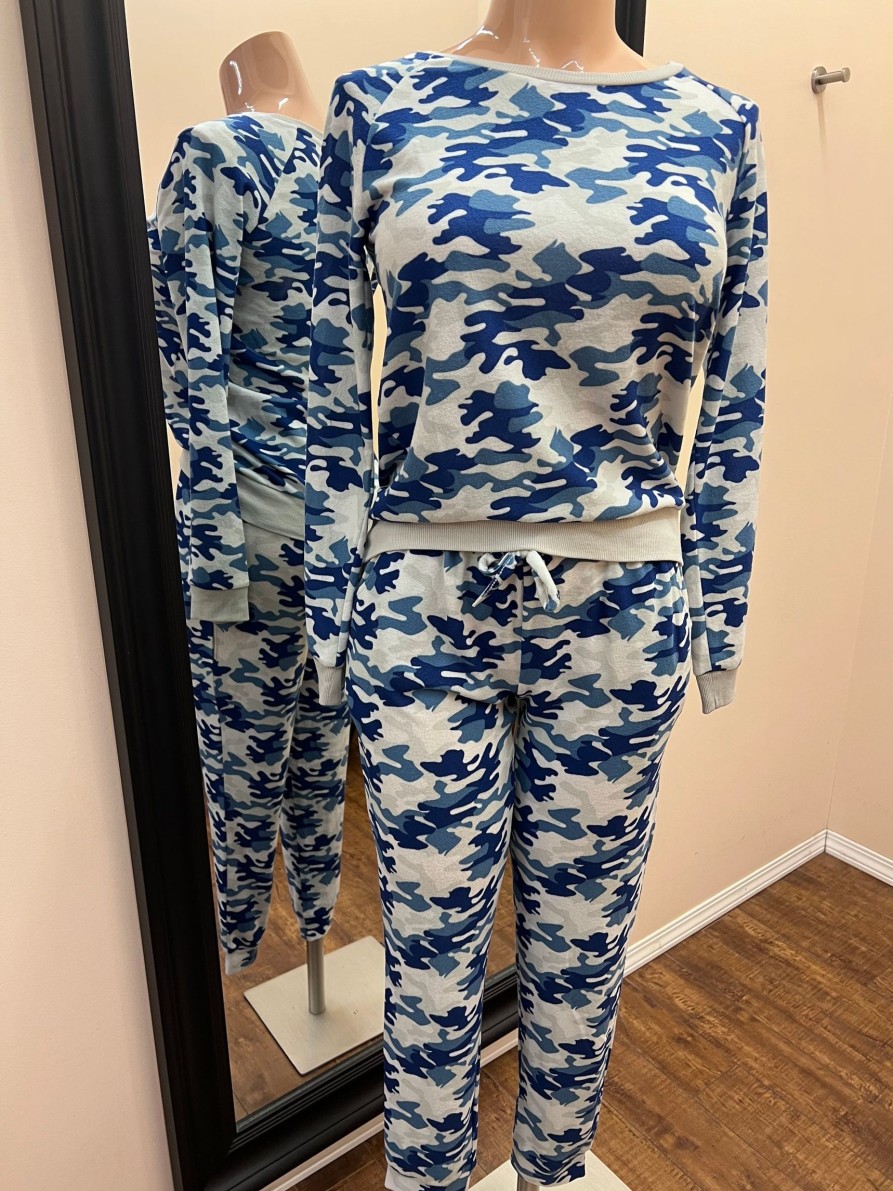 Clothing Sheer-essentials Pants | Life Essentials Camo Jogger Set