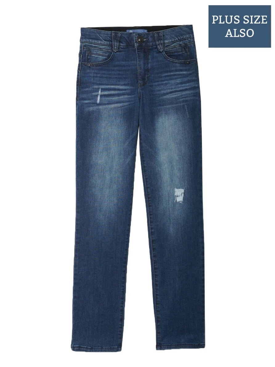 Clothing Sheer-essentials Jeans | Absolution® Blue Vintage Denim Plus Straight Leg Jeans