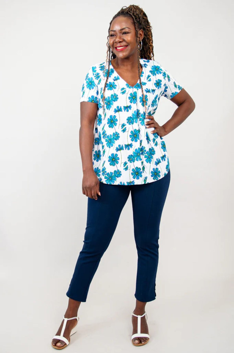 Clothing Sheer-essentials Plus Size | Bailey Short Sleeve Bamboo & Linen Top