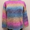 Clothing Sheer-essentials Plus Size | Multicoloured Knit Pullover Sweater