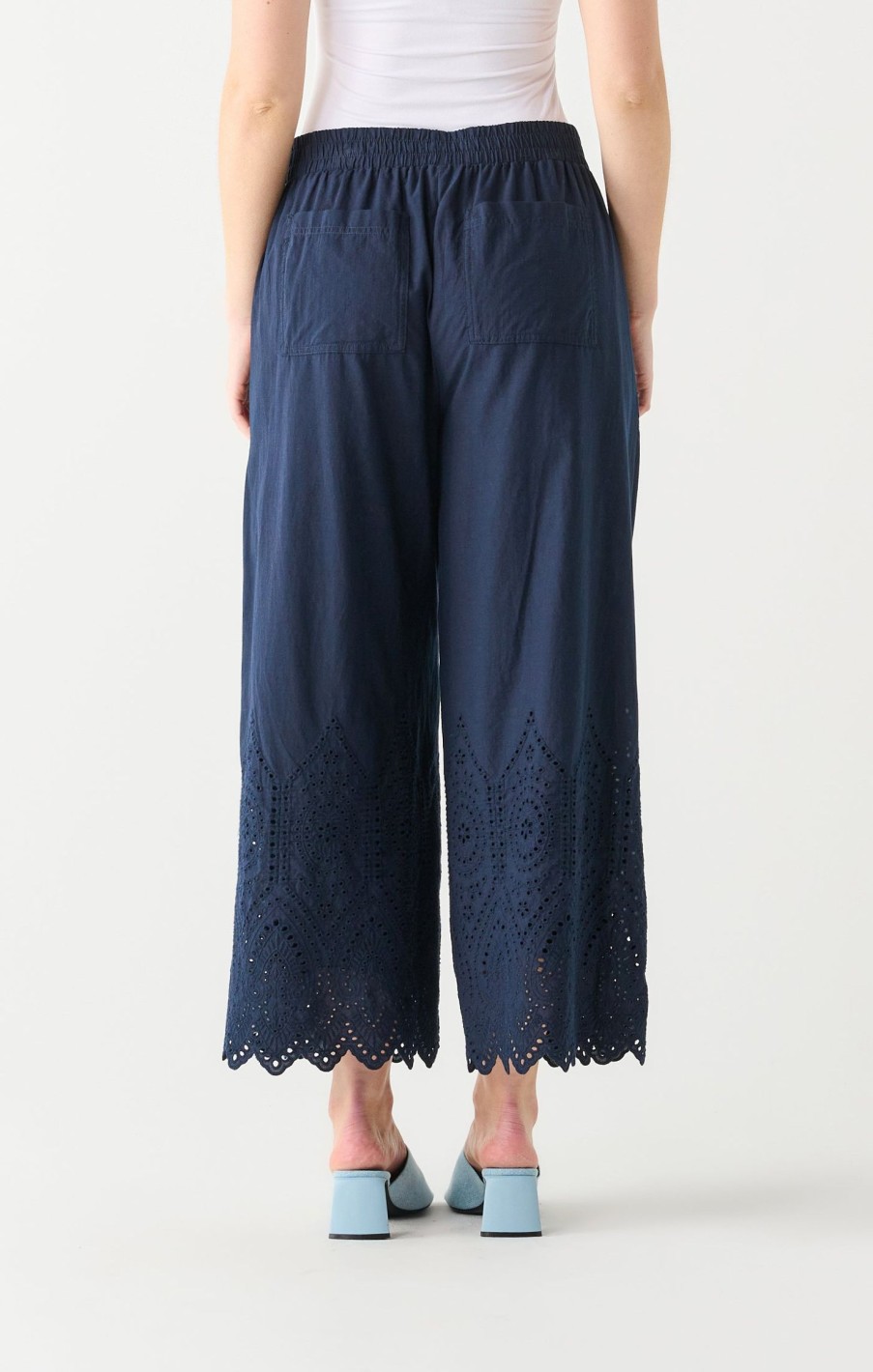 Clothing Sheer-essentials Pants | High Waisted Eyelet Pull On Pants