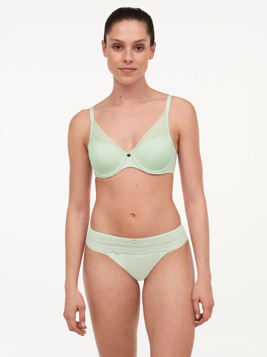 Lingerie & Intimates Sheer-essentials Plunge | Femilet Kristen Memory Foam T-Shirt Bra - Green Lily