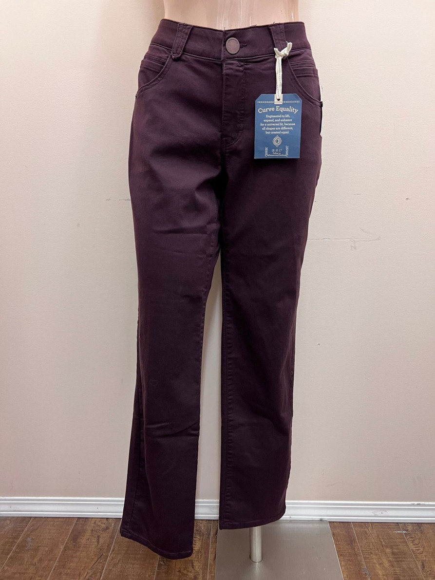 Clothing Sheer-essentials Pants | Absolution Plus Straight Leg Colored Jean - Cabernet