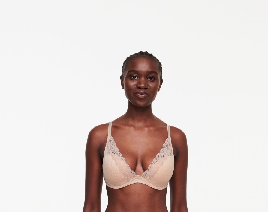 Lingerie & Intimates Sheer-essentials Underwire | Brooklyn Plunge - Dune