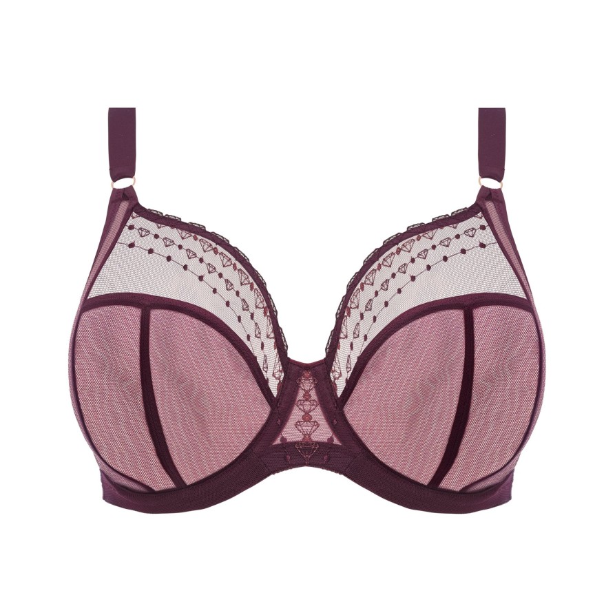 Lingerie & Intimates Sheer-essentials Plus Size | Elomi Matilda Plunge Bra - Wine Diamond