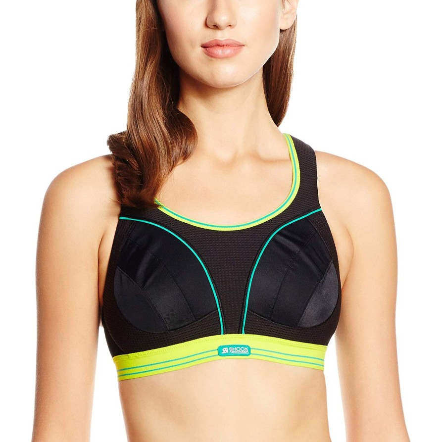 Lingerie & Intimates Sheer-essentials Racer Back | Ultimate Run Bra- Black/Lemon