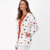 Clothing Sheer-essentials Rain Jackets | Hooded Tea Cup Print Parka Jacket