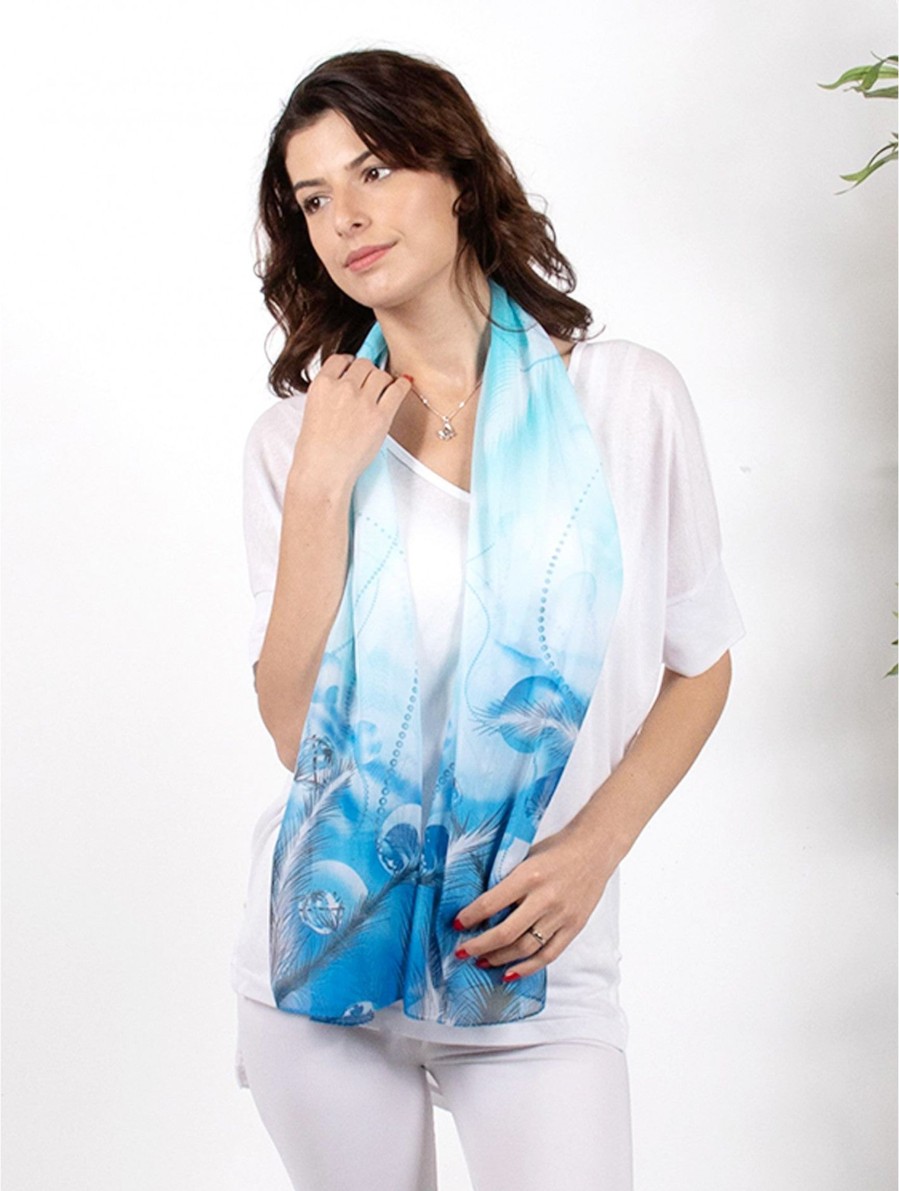 Accessories Sheer-essentials Gloves & Scarfs | Chiffon Floral Fashion Scarf