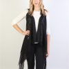 Clothing Sheer-essentials Vests, Wraps & Ponchos | Flowy Lace Vest With Fringe Detailing