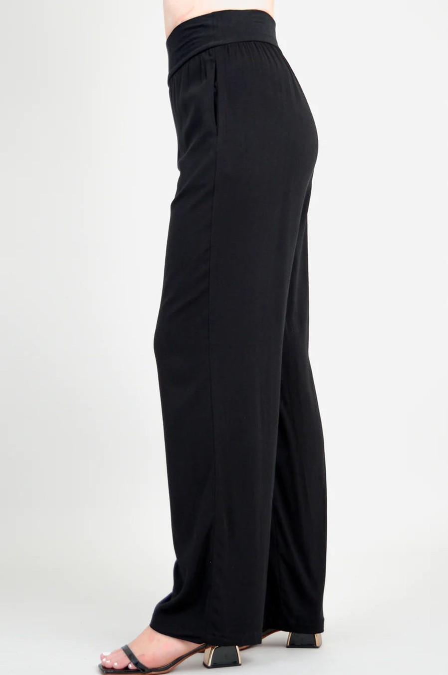 Clothing Sheer-essentials Pants | Landon Linen & Bamboo Pant - Black