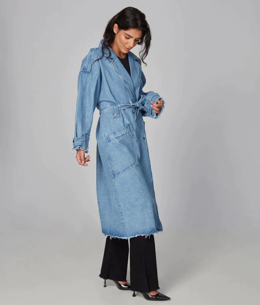 Clothing Sheer-essentials Jackets | Avery Denim Trech Coat