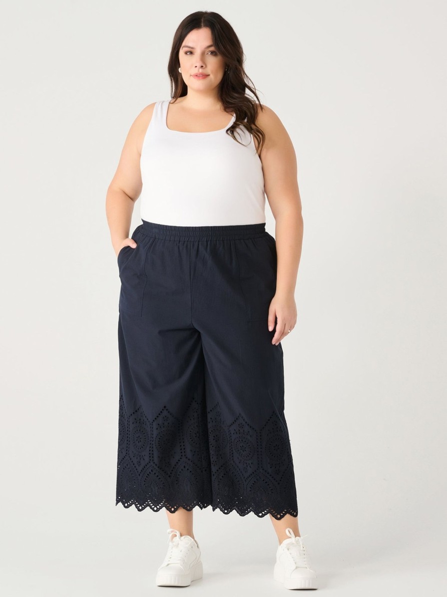 Clothing Sheer-essentials Plus Size | Dex Plus High Waisted Eyelet Pull On Pants