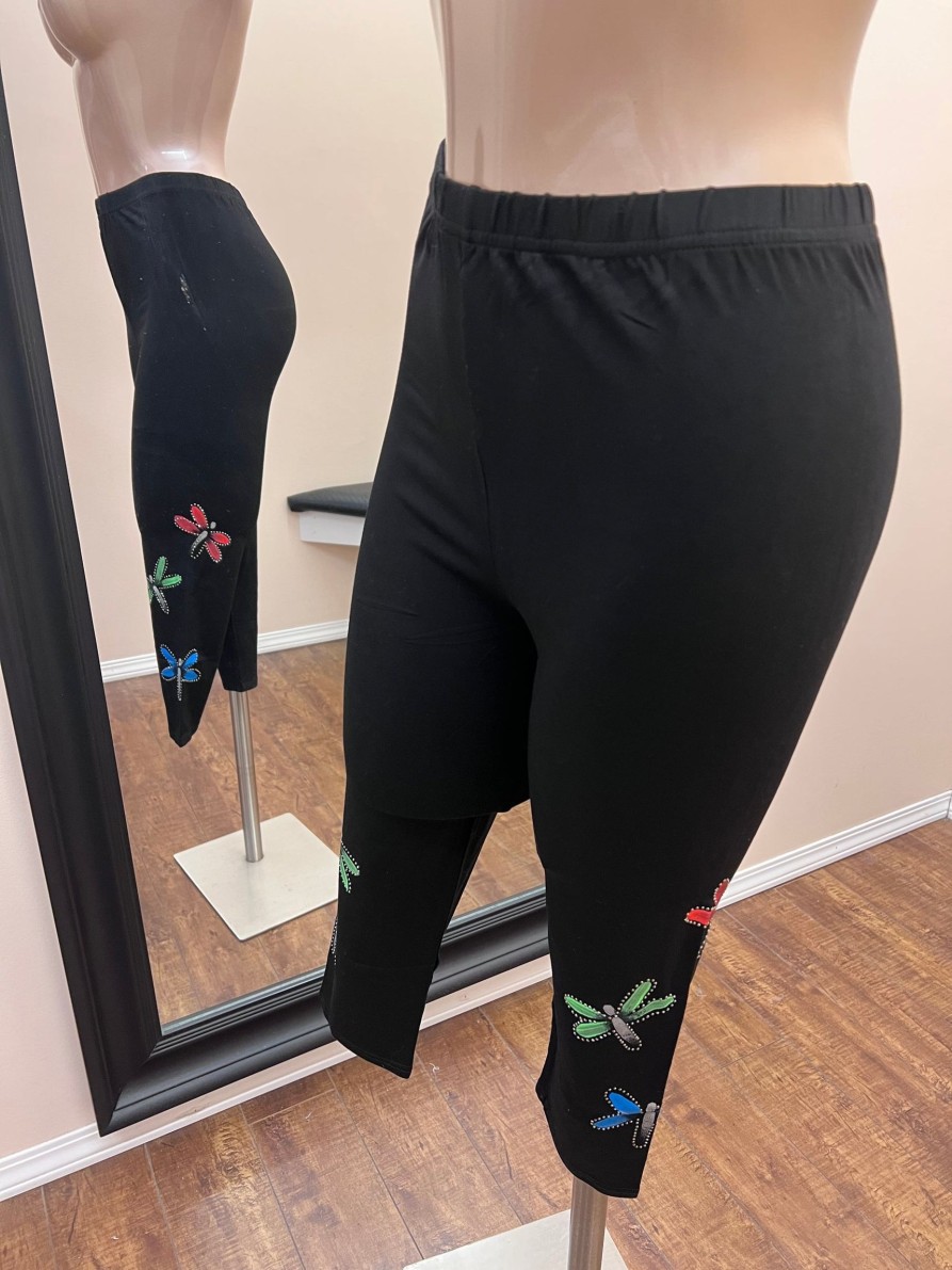 Clothing Sheer-essentials Leggings | Dragonfly Capri Leggings