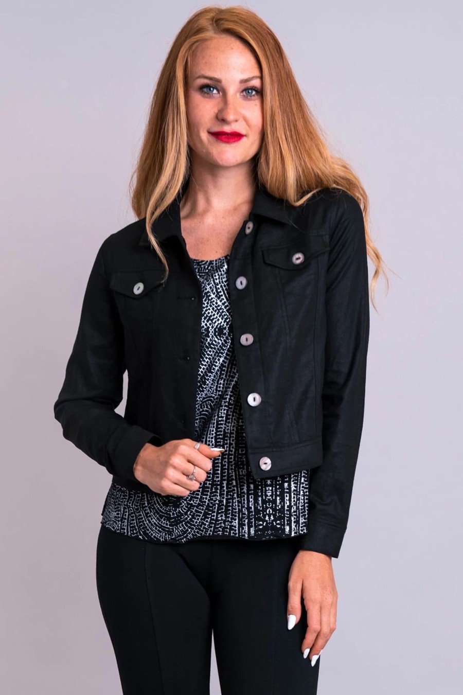 Clothing Sheer-essentials Plus Size | Jones Jacket - Black Linen