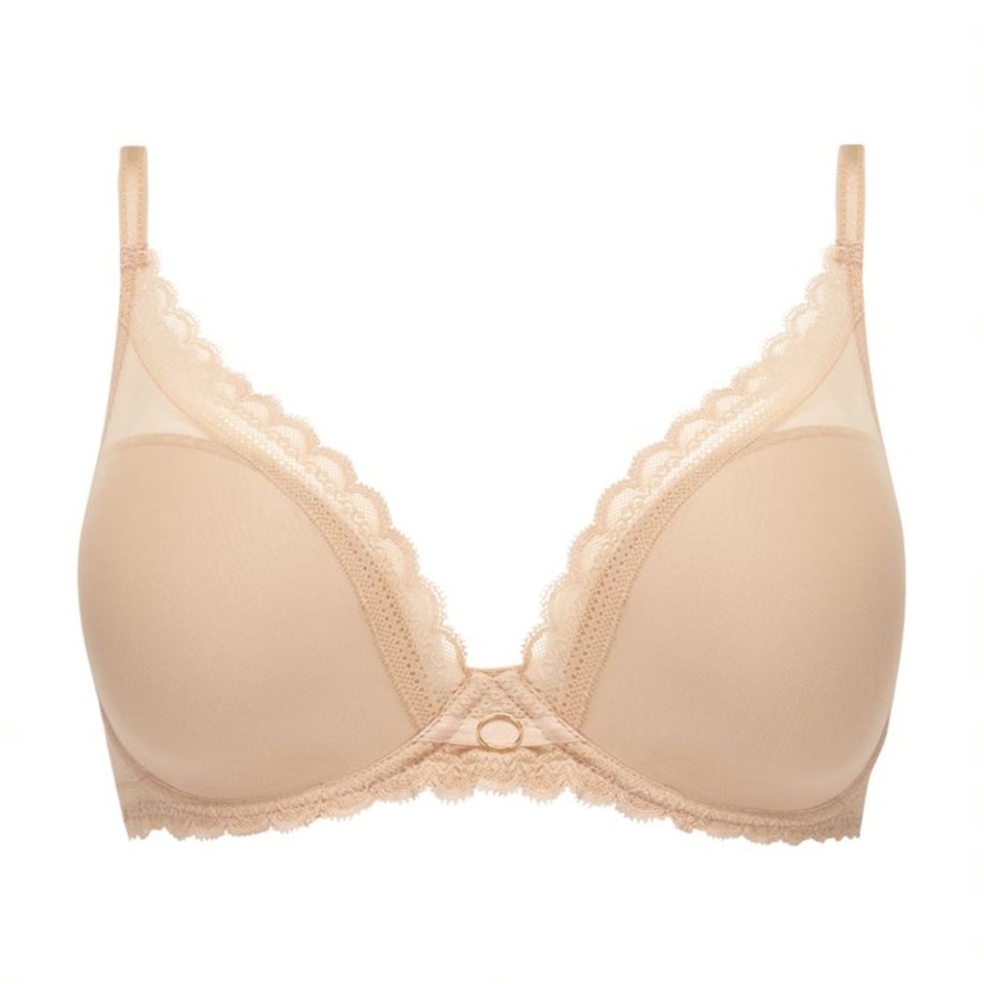 Lingerie & Intimates Sheer-essentials Plunge | Allure Plunge T-Shirt Bra - Latte - Size D 34