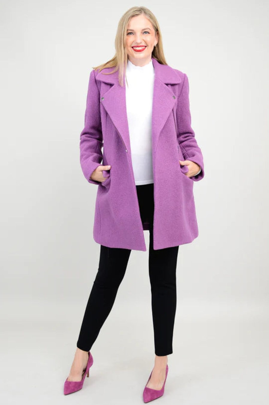 Clothing Sheer-essentials Coats | Lyon Lavender Wool Coat