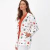 Clothing Sheer-essentials Jackets | Hooded Tea Cup Print Parka Jacket