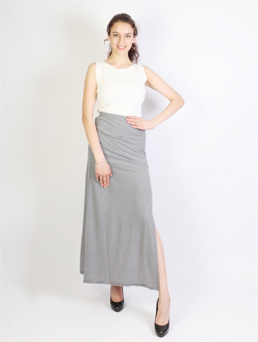 Clothing Sheer-essentials Skirts | Pinstripe Maxi Skirt