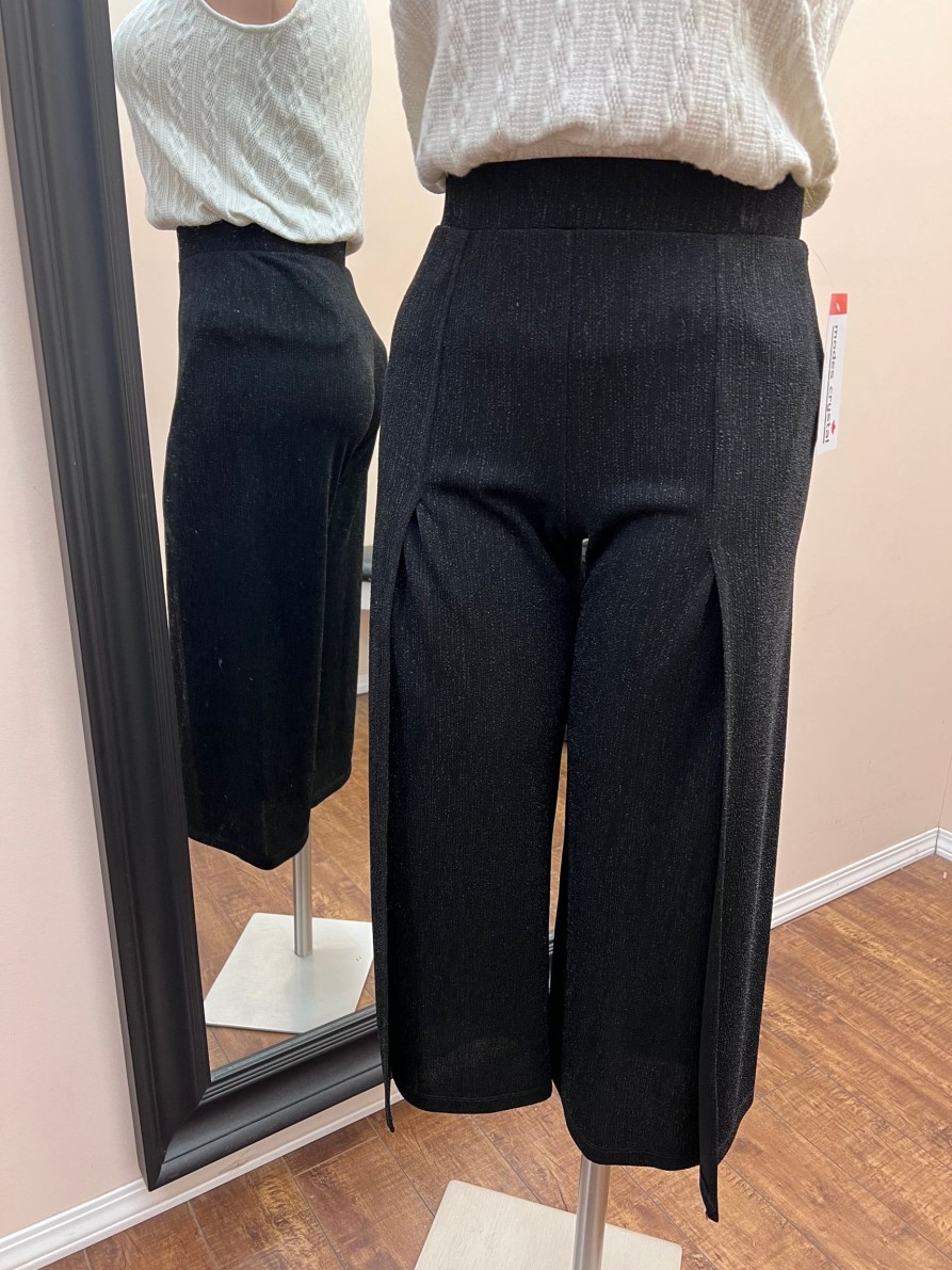 Clothing Sheer-essentials Pants | Gaucho Crop Pants W/ Side Splits