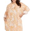 Clothing Sheer-essentials Plus Size | Boca Raton Gershwin Cotton Beach Shirt