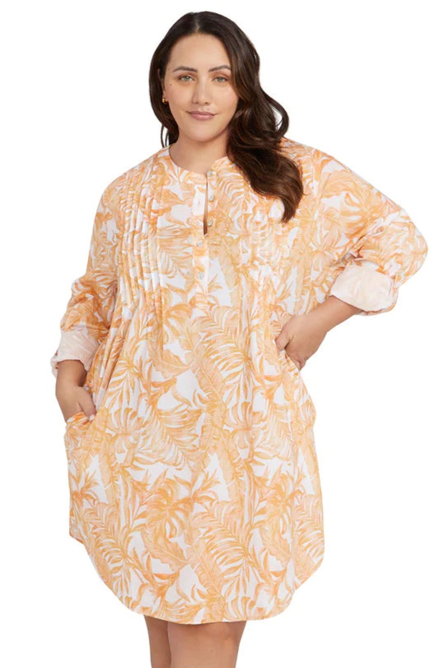 Clothing Sheer-essentials Plus Size | Boca Raton Gershwin Cotton Beach Shirt