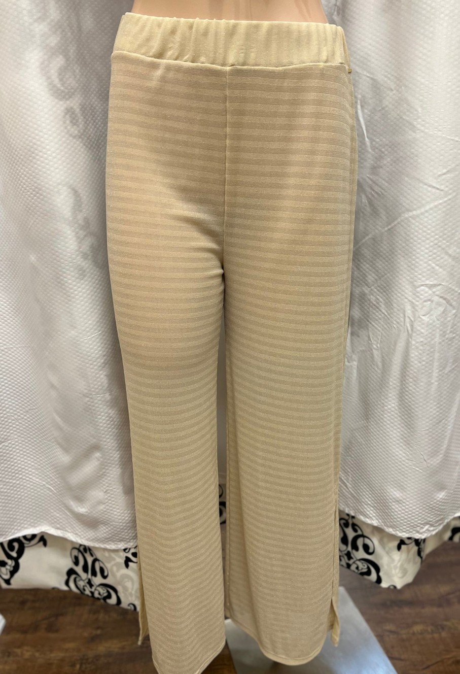 Clothing Sheer-essentials Pants | Champagne Luster Comfort Trouser - Size Medium