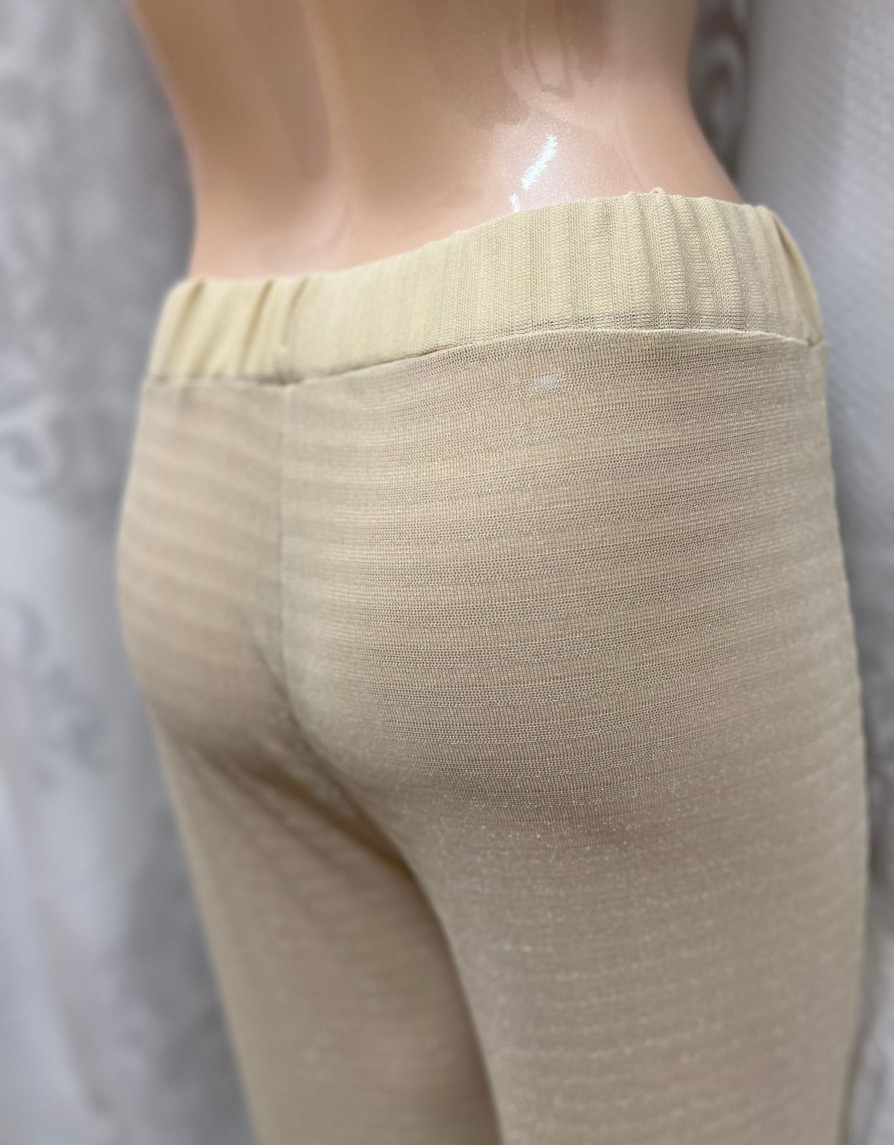 Clothing Sheer-essentials Pants | Champagne Luster Comfort Trouser - Size Medium