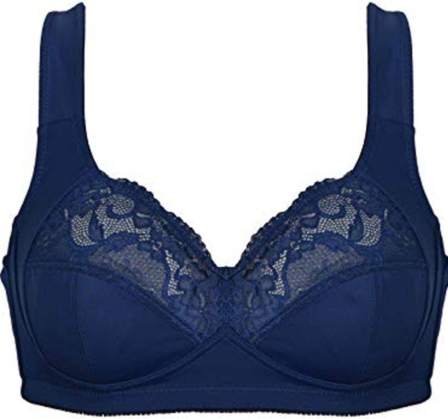 Lingerie & Intimates Sheer-essentials Plus Size | Comfort Strap Wire Free Bra - Navy