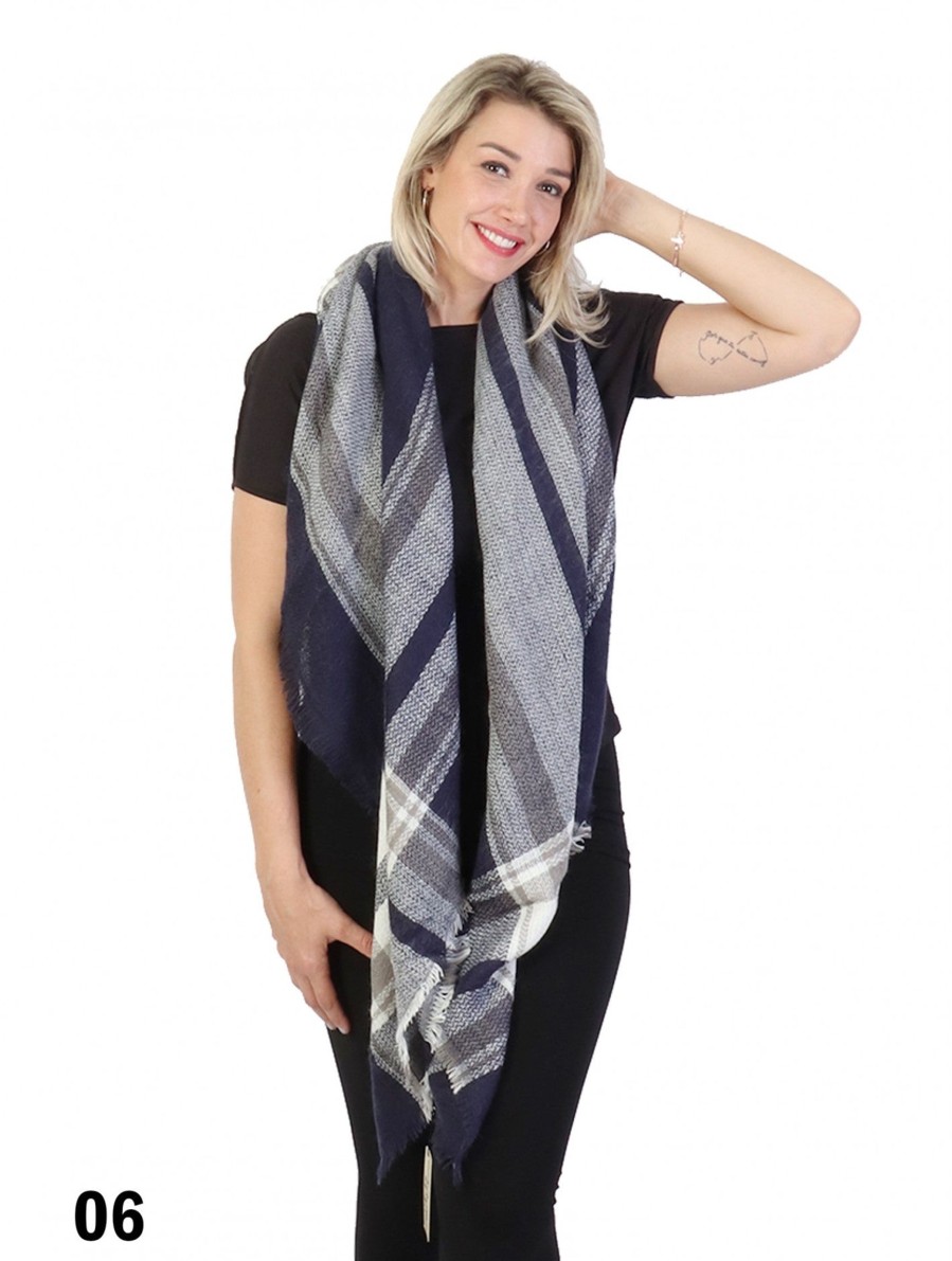 Accessories Sheer-essentials Gloves & Scarfs | Plaid Blanket Scarf