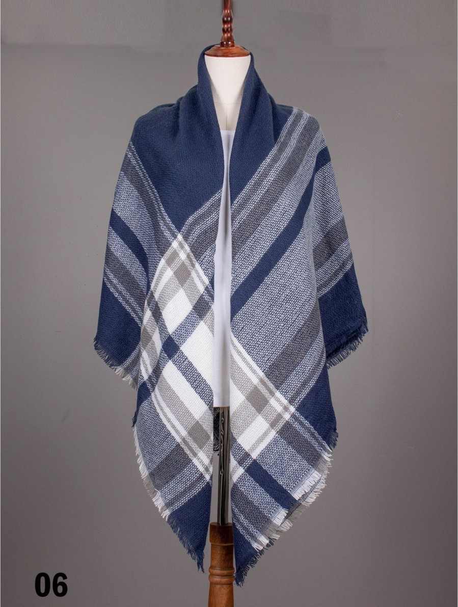 Accessories Sheer-essentials Gloves & Scarfs | Plaid Blanket Scarf