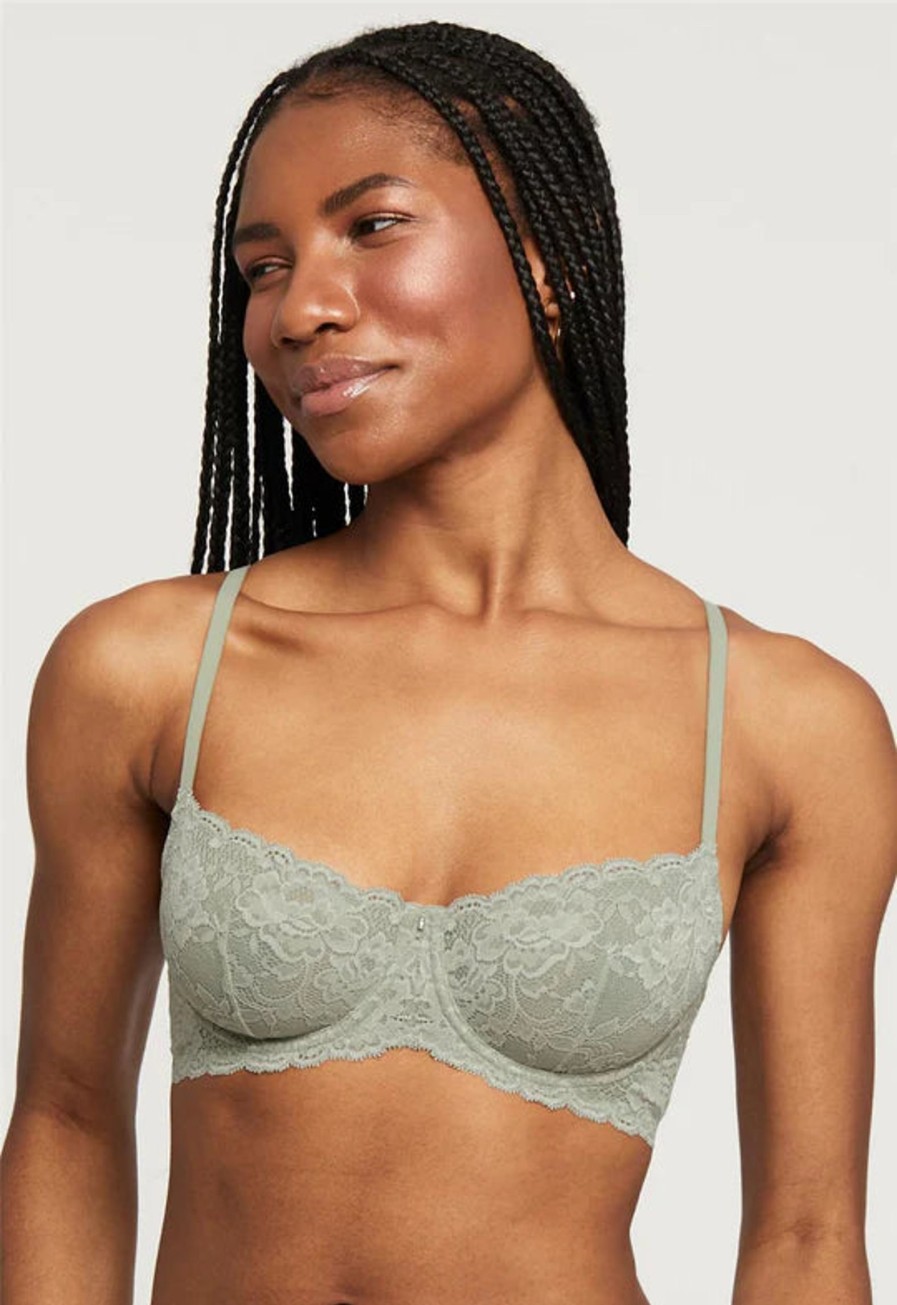 Lingerie & Intimates Sheer-essentials Balconettes | Montelle Flirt Demi Lace Bra - Sage