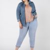 Clothing Sheer-essentials Plus Size | Dex Denim Jacket With Belt