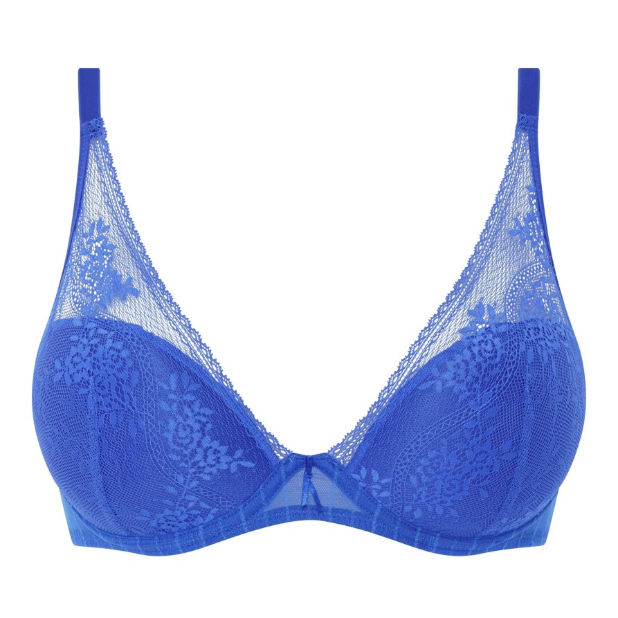 Lingerie & Intimates Sheer-essentials Underwire | Maddie Plunge T-Shirt Bra - Sailor Blue - Size D 32