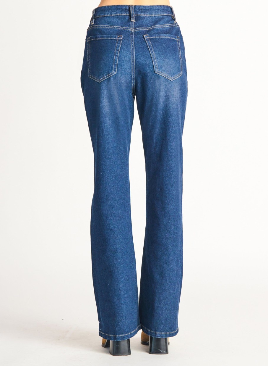 Clothing Sheer-essentials Jeans | Dex High Rise Flared Dark Wash Jeans