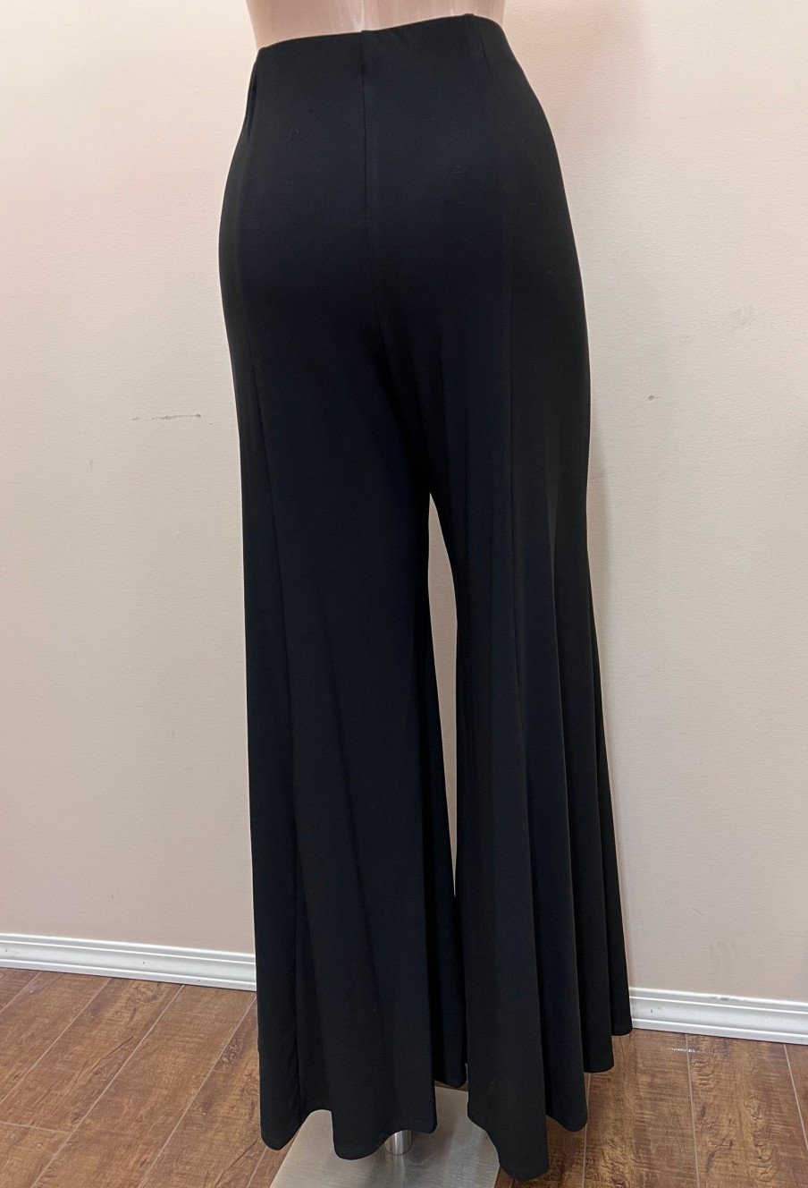 Clothing Sheer-essentials Pants | Black Pull-On Flowy Dress Pants