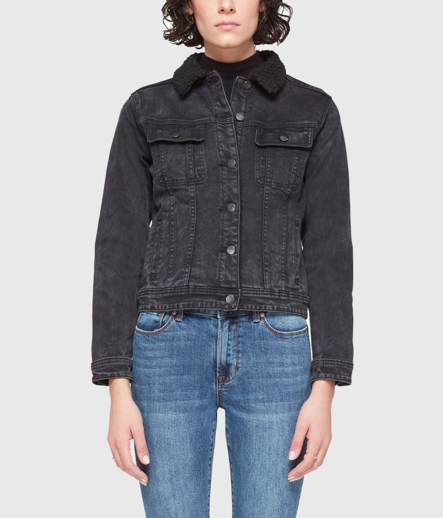 Clothing Sheer-essentials Denim Jackets | Gabriella Jacket - Vintage Black